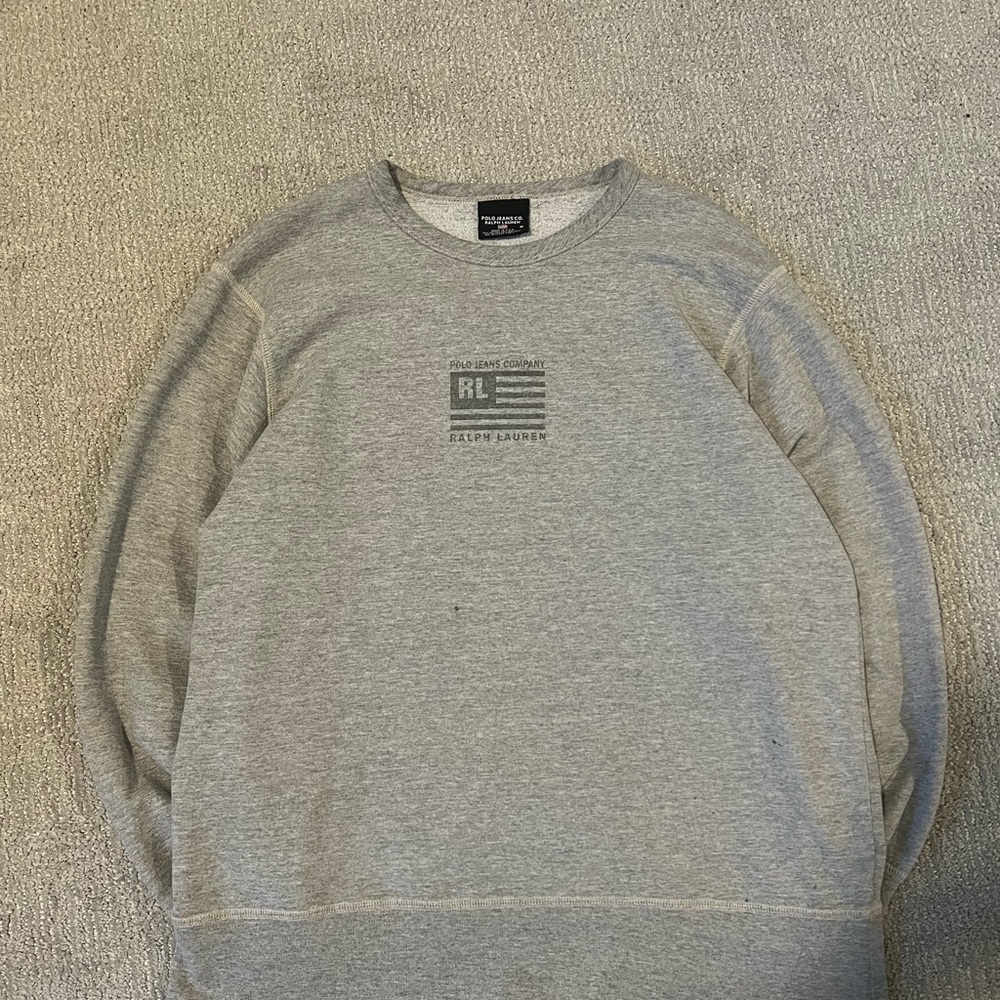 Ralph Lauren Polo Jeans Classic Gray Crewneck Sweater